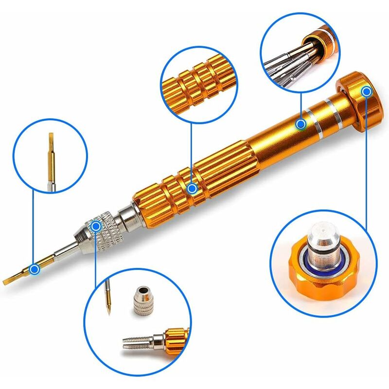 5-In-1 Multifunctional Precision Magnetic Small Pocket Screwdriver For Eyeglasses, Smartphones, Tablets, V1188-MS-227-0877