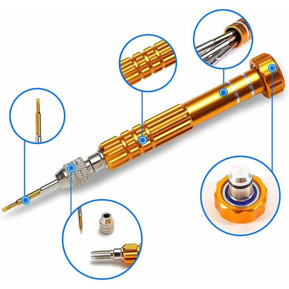 5-In-1 Multifunctional Precision Magnetic Small Pocket Screwdriver For Eyeglasses, Smartphones, Tablets, V1188-MS-227-0877
