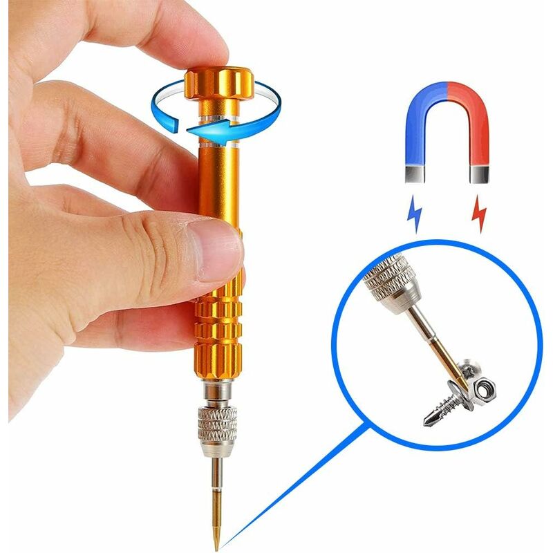 5-In-1 Multifunctional Precision Magnetic Small Pocket Screwdriver For Eyeglasses, Smartphones, Tablets, V1188-MS-227-0877