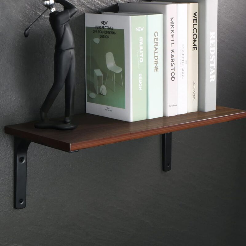 Wall Shelf Bracket, Matte Black Metal Bracket, Metal Shelf Support For Kitchen Decor, Heavy Duty Bracket, V1188-MS-227-0878