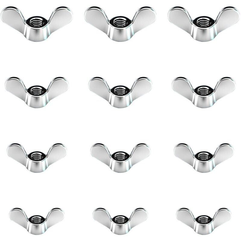 12 pcs Bright Zinc Wing Nuts Wing Nuts In Size M4 M5 M6 M8 Assortment Wing Bolts For Diy Tools Silver V1188-MS-227-0879