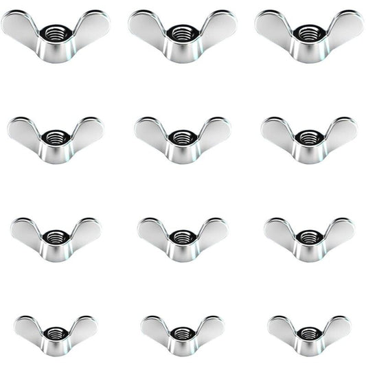 12 pcs Bright Zinc Wing Nuts Wing Nuts In Size M4 M5 M6 M8 Assortment Wing Bolts For Diy Tools Silver V1188-MS-227-0879