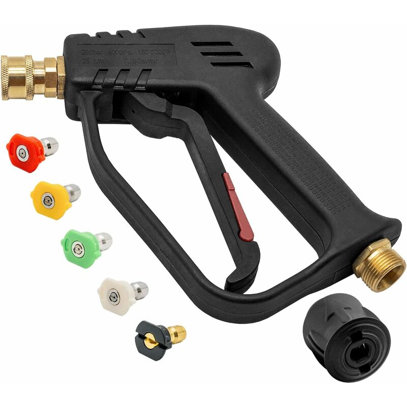 4000 Psi High Pressure Washer Gun With 5 Water Nozzle Tips, Car Cleaning Gun V1188-MS-227-0881