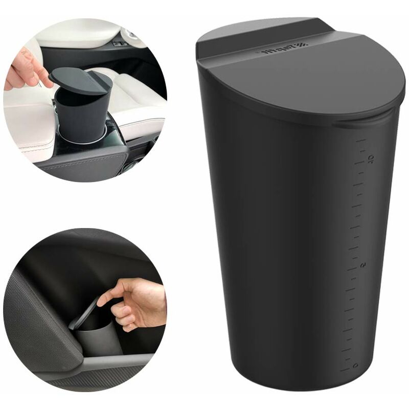 Small Car Trash Can With Lid - Car Cup Holder - Car Door Pocket Trash Can - Garbage Bin For Car, Home, Office V1188-MS-227-0883