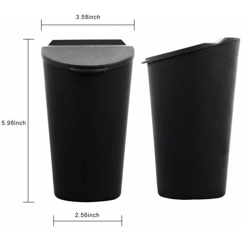 Small Car Trash Can With Lid - Car Cup Holder - Car Door Pocket Trash Can - Garbage Bin For Car, Home, Office V1188-MS-227-0883