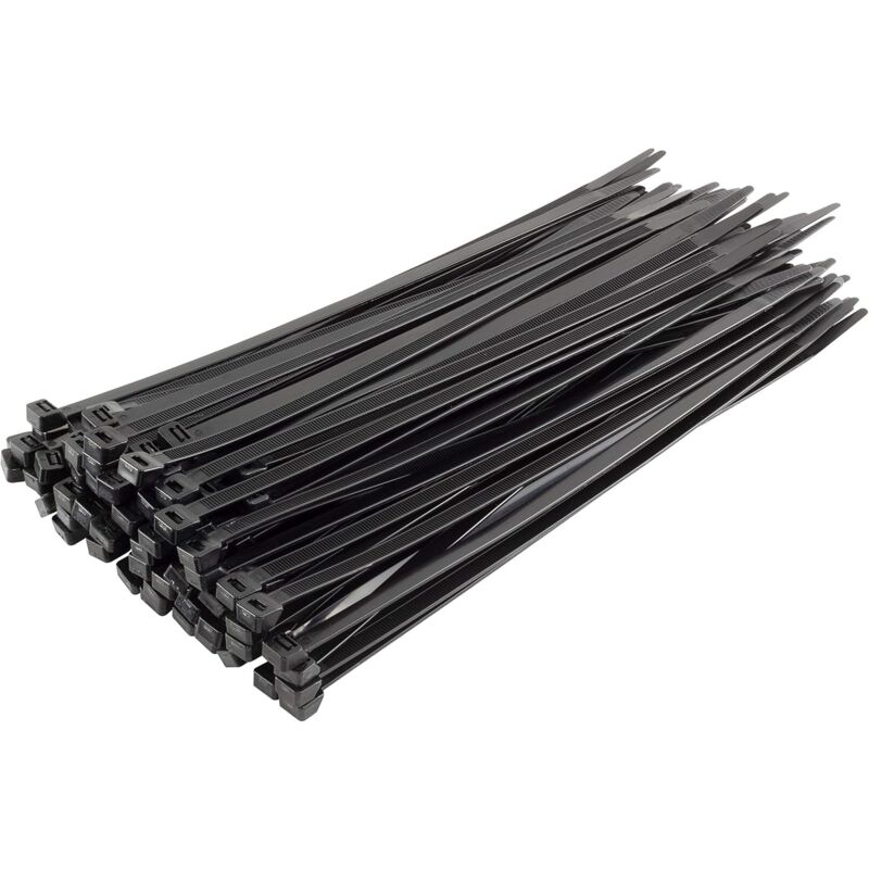 Nylon Cable Tie - 300Mm X 7.6Mm - Black - Heavy Duty Cable Tie - Heavy Duty Cable Ties - Pack Of 100 V1188-MS-227-0889