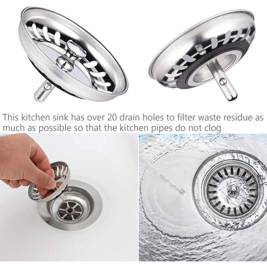 Kitchen Sink Filter, Sink Stopper, Stainless Steel Sink Filter, Stainless Steel Sink Stopper, Compatible With V1188-MS-227-0890