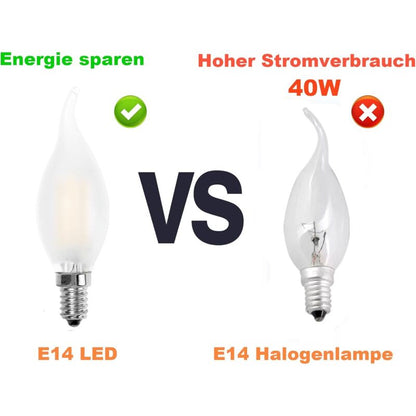 LED Bulb E14 Flame, Candle Shape, Warm White 2700K, 4W Incandescent Equivalent 40W, 400Lm, Pack Of 12 [Energy V1188-MS-227-0892