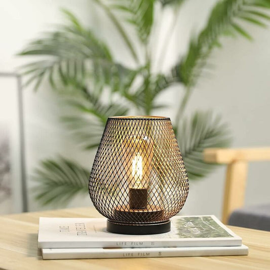 LED Lantern Metal Cage Battery Powered With LED Ideal For Weddings, Parties, Patio Events, Indoor And Outdoor V1188-MS-227-0893