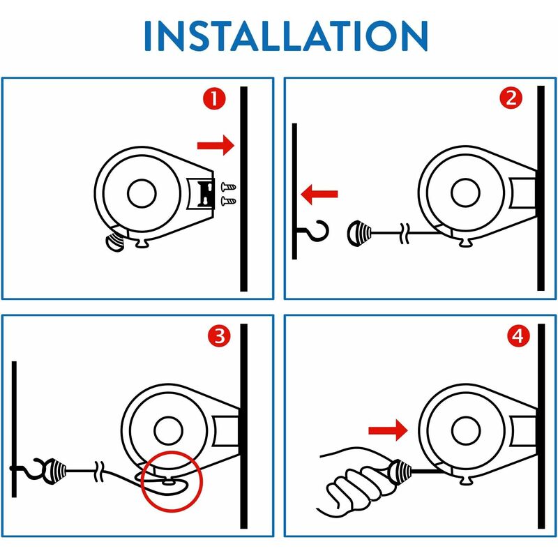 Long, 12M Retractable Clothes Line, Heavy Duty Clothes Dryer, Automatic Retractable Mechanism, Easy Wall V1188-MS-227-0896