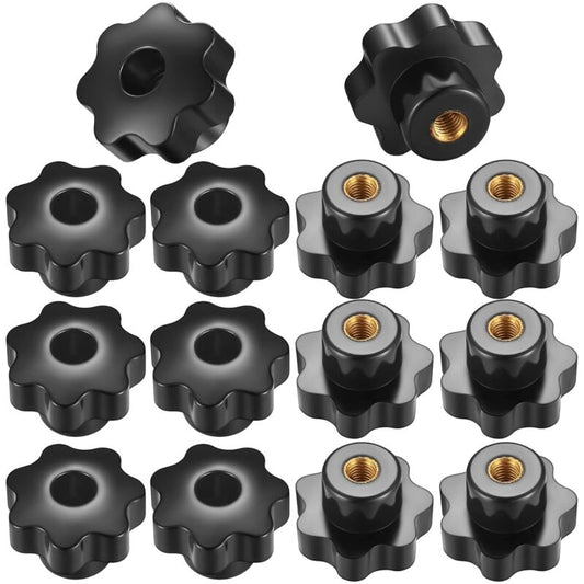 14 pcs M8 Knurled Thread Clamping Knob, Star Knobs Handle Internal Thread For Mechanical Devices, Instruments V1188-MS-227-0897