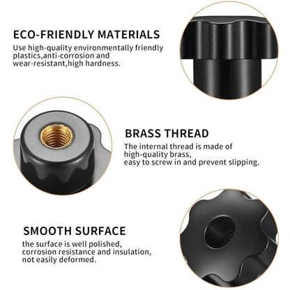 14 pcs M8 Knurled Thread Clamping Knob, Star Knobs Handle Internal Thread For Mechanical Devices, Instruments V1188-MS-227-0897