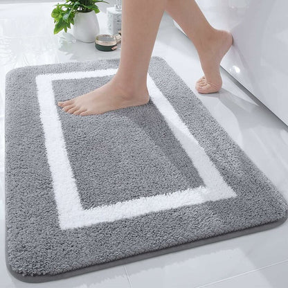 Non-Slip Bath Mat, Soft Microfiber Bathroom Mat, Absorbent High Pile Bath Mat, Machine Washableable - 40 X 60 V1188-MS-227-0901