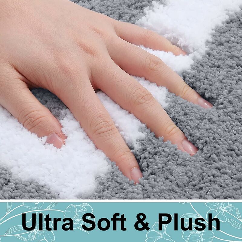 Non-Slip Bath Mat, Soft Microfiber Bathroom Mat, Absorbent High Pile Bath Mat, Machine Washableable - 40 X 60 V1188-MS-227-0901