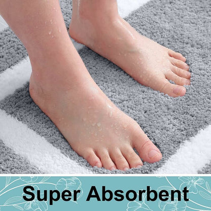 Non-Slip Bath Mat, Soft Microfiber Bathroom Mat, Absorbent High Pile Bath Mat, Machine Washableable - 40 X 60 V1188-MS-227-0901