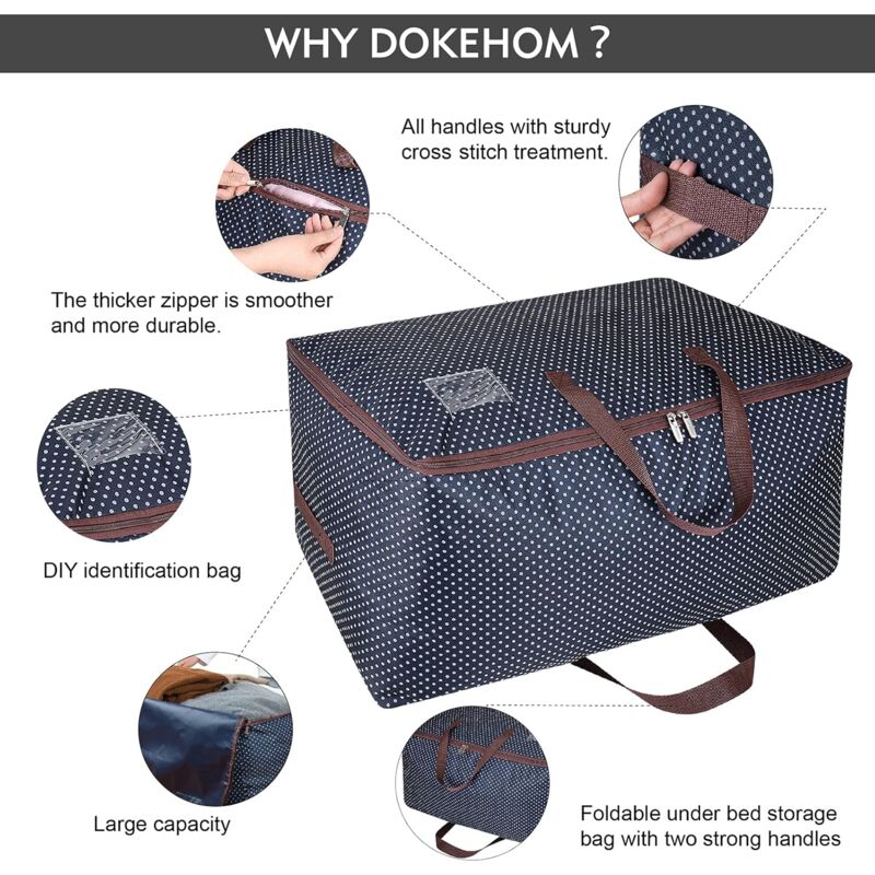 100L Garment Bags, Thick Oversized Organizer Storage Bag, Travel Bag (Blue) V1188-MS-227-0903
