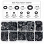 500 pcs Black Plastic Washers Lock Washers Fasteners, Self-Locking Washer Assortment Mechanical Washer M2.5 V1188-MS-227-0907