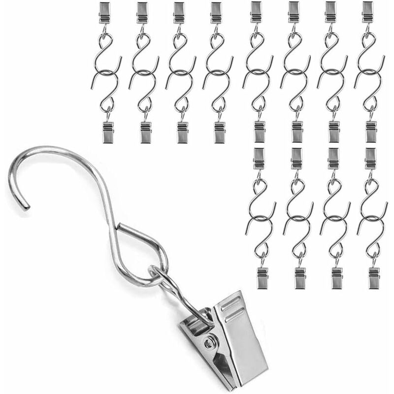 25 pcs Metal Curtain Hooks Hanging Clips For Curtain Party String Lights Outdoor Activity Wire Home Decoration V1188-MS-227-0909