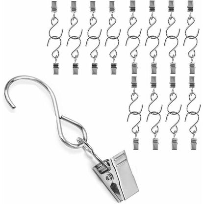 25 pcs Metal Curtain Hooks Hanging Clips For Curtain Party String Lights Outdoor Activity Wire Home Decoration V1188-MS-227-0909