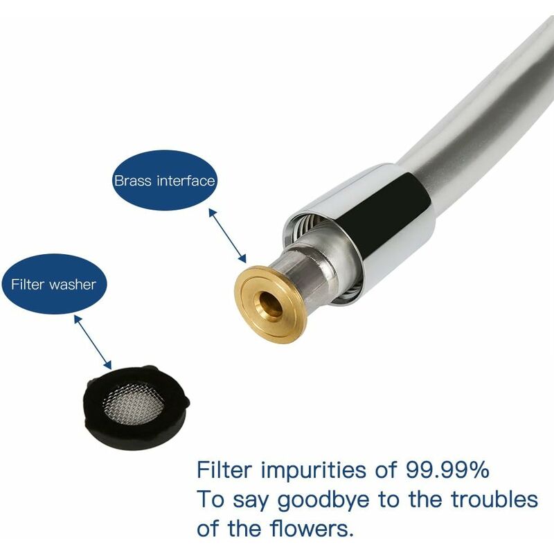 Pvc Shower Bath Hose Extra Replacement Bathroom Extension 1.5M Flexible Hose Handheld Shower Hose (G1/2, 1.5M) V1188-MS-227-0913
