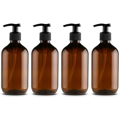 4 Pack 500Ml Pet Plastic Soap Dispenser With Black Lotion Pump Ideal For Kitchen Bathroom V1188-MS-227-0914