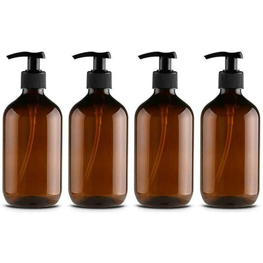 4 Pack 500Ml Pet Plastic Soap Dispenser With Black Lotion Pump Ideal For Kitchen Bathroom V1188-MS-227-0914