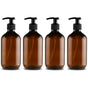4 Pack 500Ml Pet Plastic Soap Dispenser With Black Lotion Pump Ideal For Kitchen Bathroom V1188-MS-227-0914