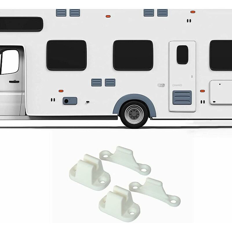 2X T-Shaped Door Retainer Kit Stop Retaining Plastic Hook Holder Compatible Door Latch Bracket For Rv Trailer V1188-MS-227-0924