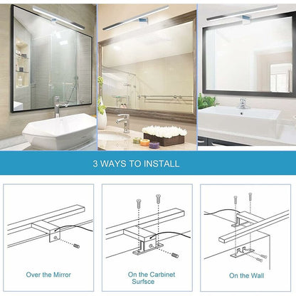 Bathroom Mirror Light 30Cm LED 6W 230 Volt Bathroom Mirror Light 6000K Full Aluminum 3In1 Bathroom Mirror V1188-MS-227-0925
