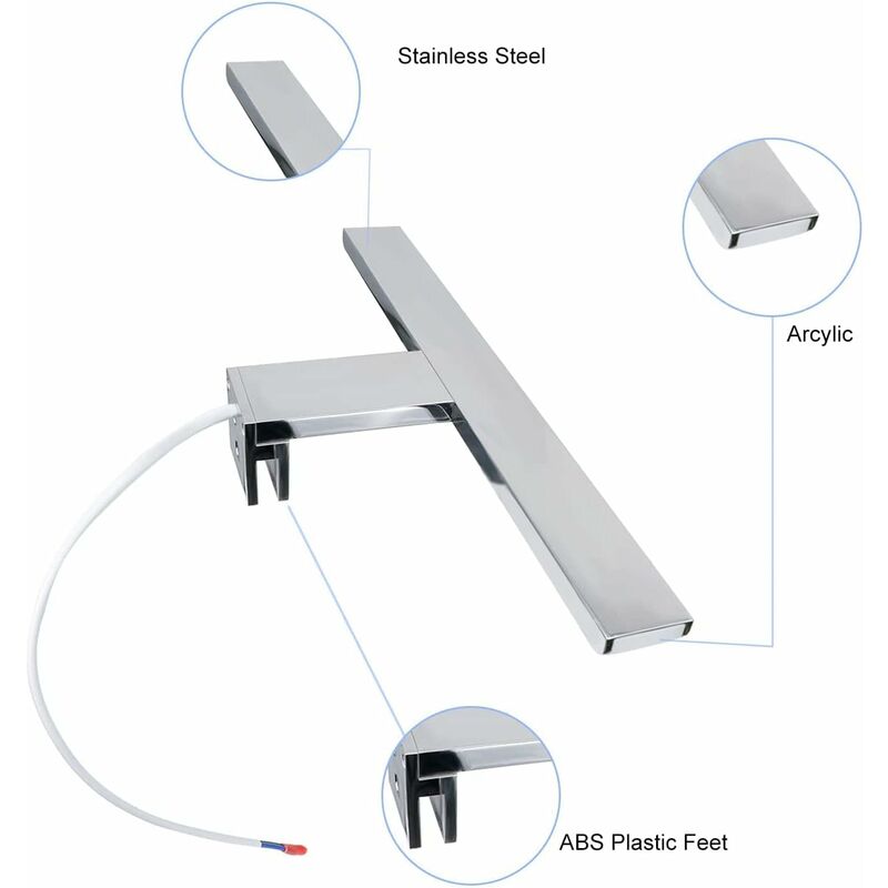 Bathroom Mirror Light 30Cm LED 6W 230 Volt Bathroom Mirror Light 6000K Full Aluminum 3In1 Bathroom Mirror V1188-MS-227-0925