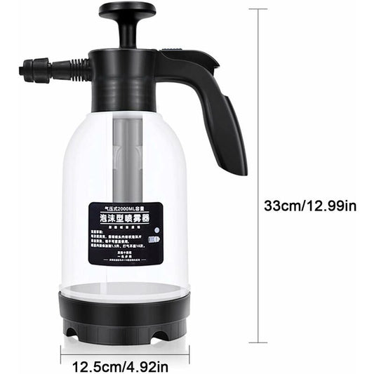 2L Pressure Sprayer, Car Hand Pump Foam Cannon, Portable Pressurized Water Mist Sprayer, Car Snow Foam Lance V1188-MS-227-0926