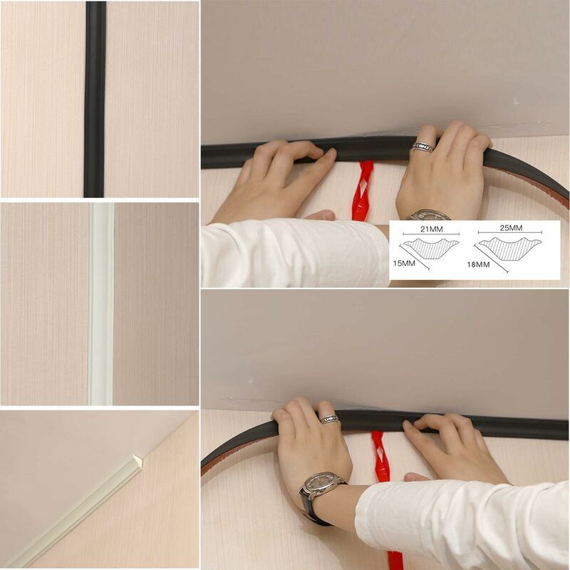 5 Meters Flexible Moulding Trim, Caulk Strips, Self-Adhesive, For Bathtub Corners, Toilets, Countertops, V1188-MS-227-0929