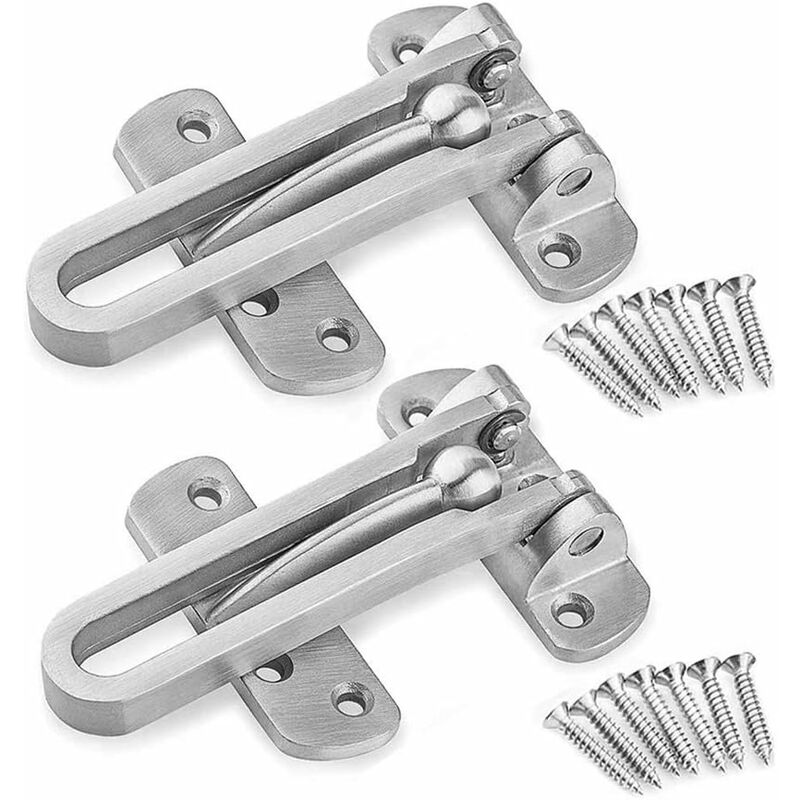2Pack Security Door Lock Steel Window Guard Lock Entry Door Without Chain Lock Latch For Window Door V1188-MS-227-0930