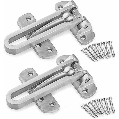 2Pack Security Door Lock Steel Window Guard Lock Entry Door Without Chain Lock Latch For Window Door V1188-MS-227-0930
