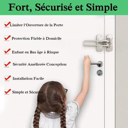 2Pack Security Door Lock Steel Window Guard Lock Entry Door Without Chain Lock Latch For Window Door V1188-MS-227-0930