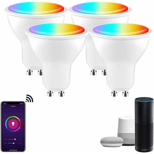 [Pack Of 4] Gu10 5W LED Bulb, Gu10 Alexa, Rgbw 3000K-6500K, [App Control] [Voice Control], Compatible With V1188-MS-227-0941