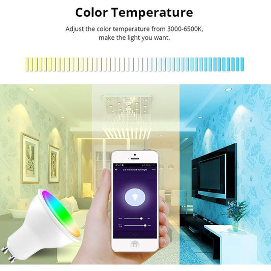 [Pack Of 4] Gu10 5W LED Bulb, Gu10 Alexa, Rgbw 3000K-6500K, [App Control] [Voice Control], Compatible With V1188-MS-227-0941
