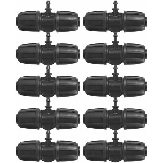 16Mm To 4/7 Garden Lock Barbed Tee Connectors, 10 pcs/Set Connectors For Pe Hose Garden Irrigation System V1188-MS-227-0942