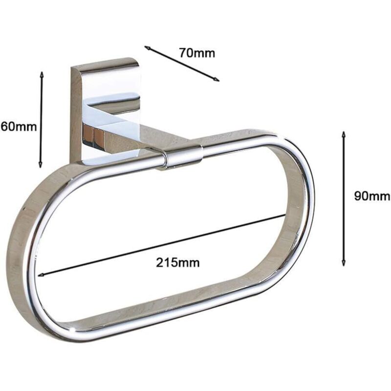Oval Towel Ring Solid Brass Polished Chrome Elegant Wall Mount-Sunny V1188-MS-227-0945