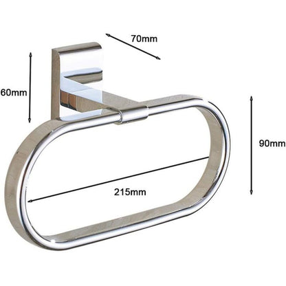 Oval Towel Ring Solid Brass Polished Chrome Elegant Wall Mount-Sunny V1188-MS-227-0945