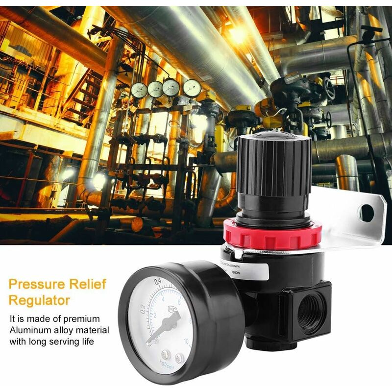 1 pcs Air Pressure Regulator Ar2000 G1/4 Pneumatic Control Compressor With Gauge V1188-MS-227-0947