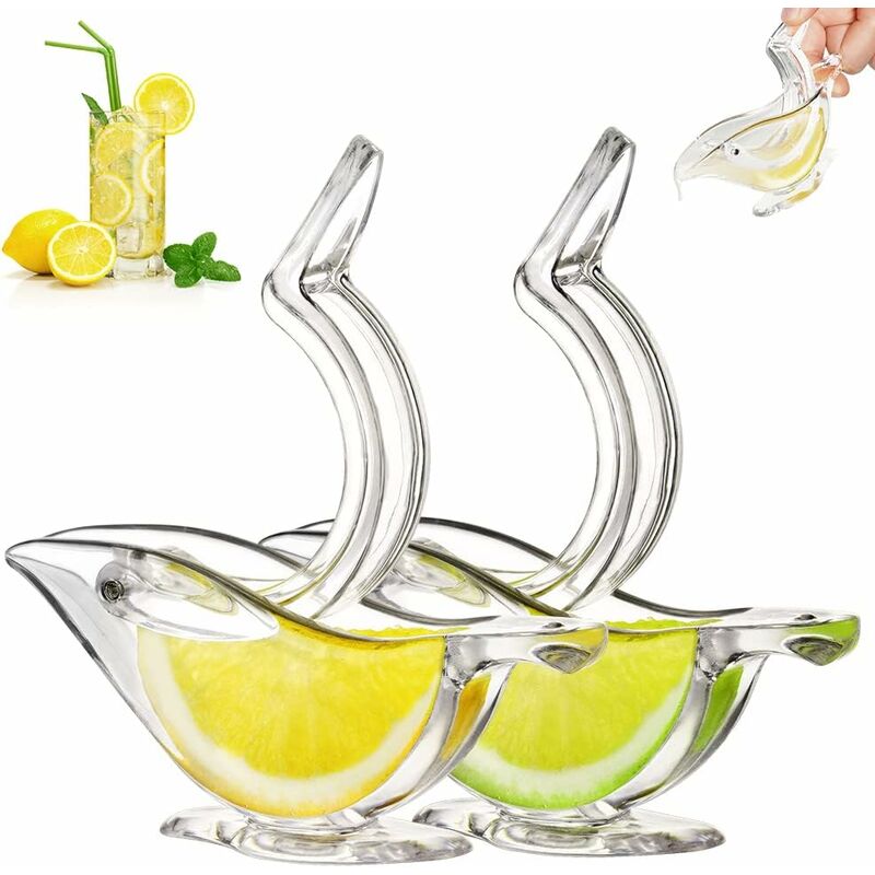 Deluxe Design Individual Lemon Squeezer, Manual Lemon Juicer Hand Press Acrylic Tableware Transparent Serving V1188-MS-227-0949