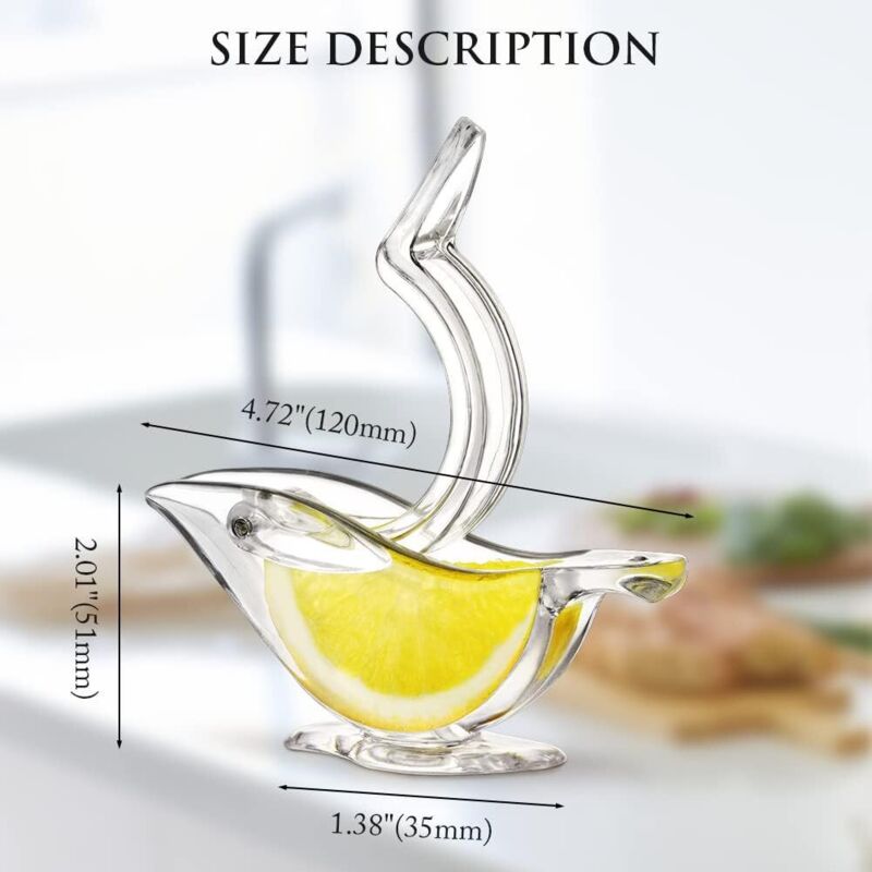 Deluxe Design Individual Lemon Squeezer, Manual Lemon Juicer Hand Press Acrylic Tableware Transparent Serving V1188-MS-227-0949