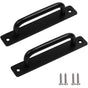 2 pcs Heavy Duty Barn Door Handle, Steel Sliding Door Pull Handle, Black Cast Iron Door Handle, Interior V1188-MS-227-0954
