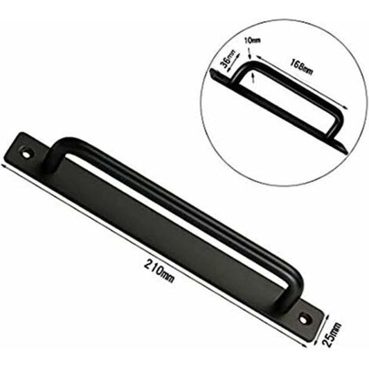 2 pcs Heavy Duty Barn Door Handle, Steel Sliding Door Pull Handle, Black Cast Iron Door Handle, Interior V1188-MS-227-0954
