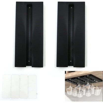 Hanging Wine Glass Holder - No Drilling Required, Large Capacity, Hanging Stemware Rack, For Bar Kitchen, V1188-MS-227-0955