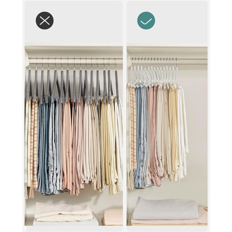 20 Pack Metal Trouser Hangers, Open End Hanger, Non-Slip Coating, Space Saving, 35Cm Length, White V1188-MS-227-0956