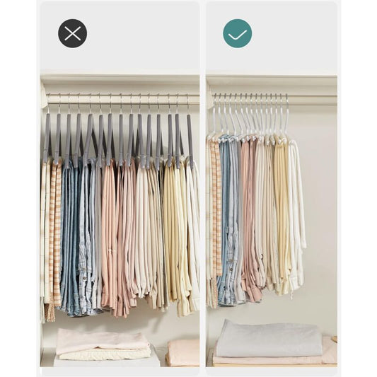 20 Pack Metal Trouser Hangers, Open End Hanger, Non-Slip Coating, Space Saving, 35Cm Length, White V1188-MS-227-0956