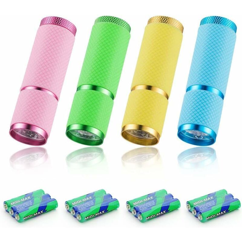 4 pcs Mini Flashlight, LED Torch, Kids Flashlight With Fluorescent Handle For Camping Reading Walking Hiking V1188-MS-227-0957