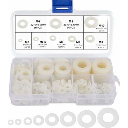 Nylon Washer Plastic Spacer M2.5 M3 M4 M5 M6 M8 M10 Flat Washer ROund 520 pcs V1188-MS-227-0962